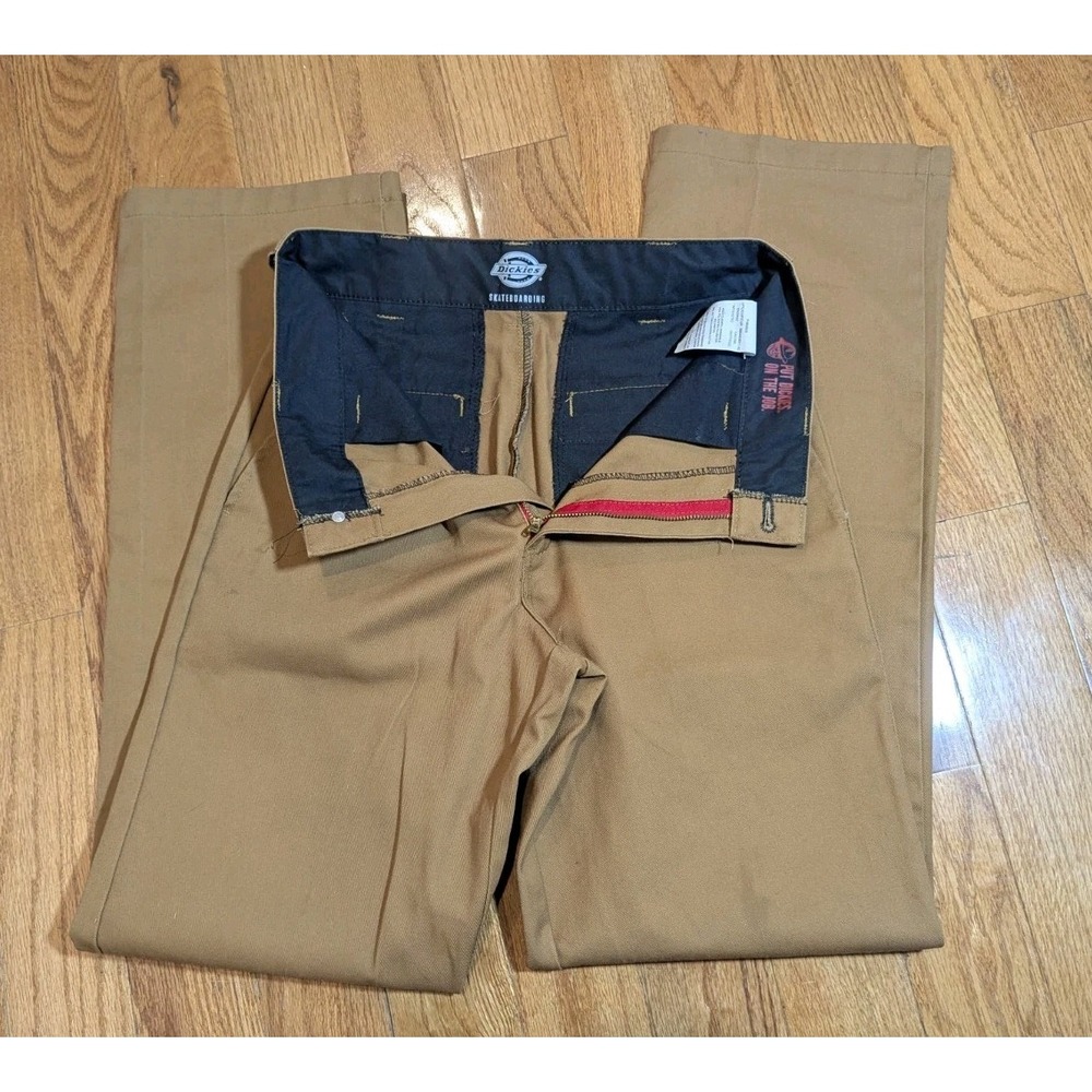 Skate Grunge Dickies Skateboarding Work Pants Brown 29x34 Streetwear Coastal